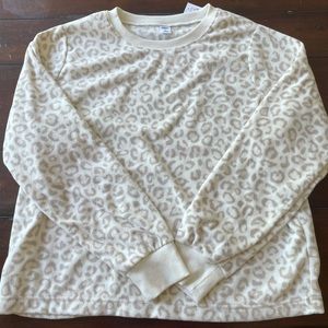 fuzzy leopard sweatshirt
